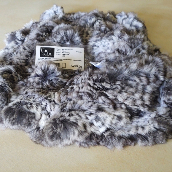 Saks Fifth Avenue Natural Chinchilla Infinity Scarf - Picture 3 of 10